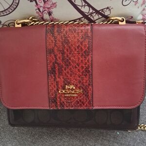 EUC Coach Burgundy and Dark Brown Crossbody Bag